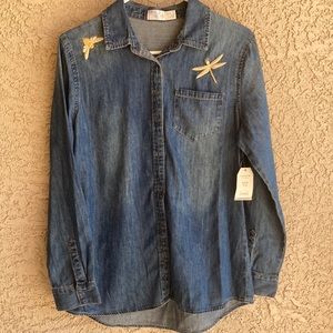 Time in tru women’s denim button-down shirt size small